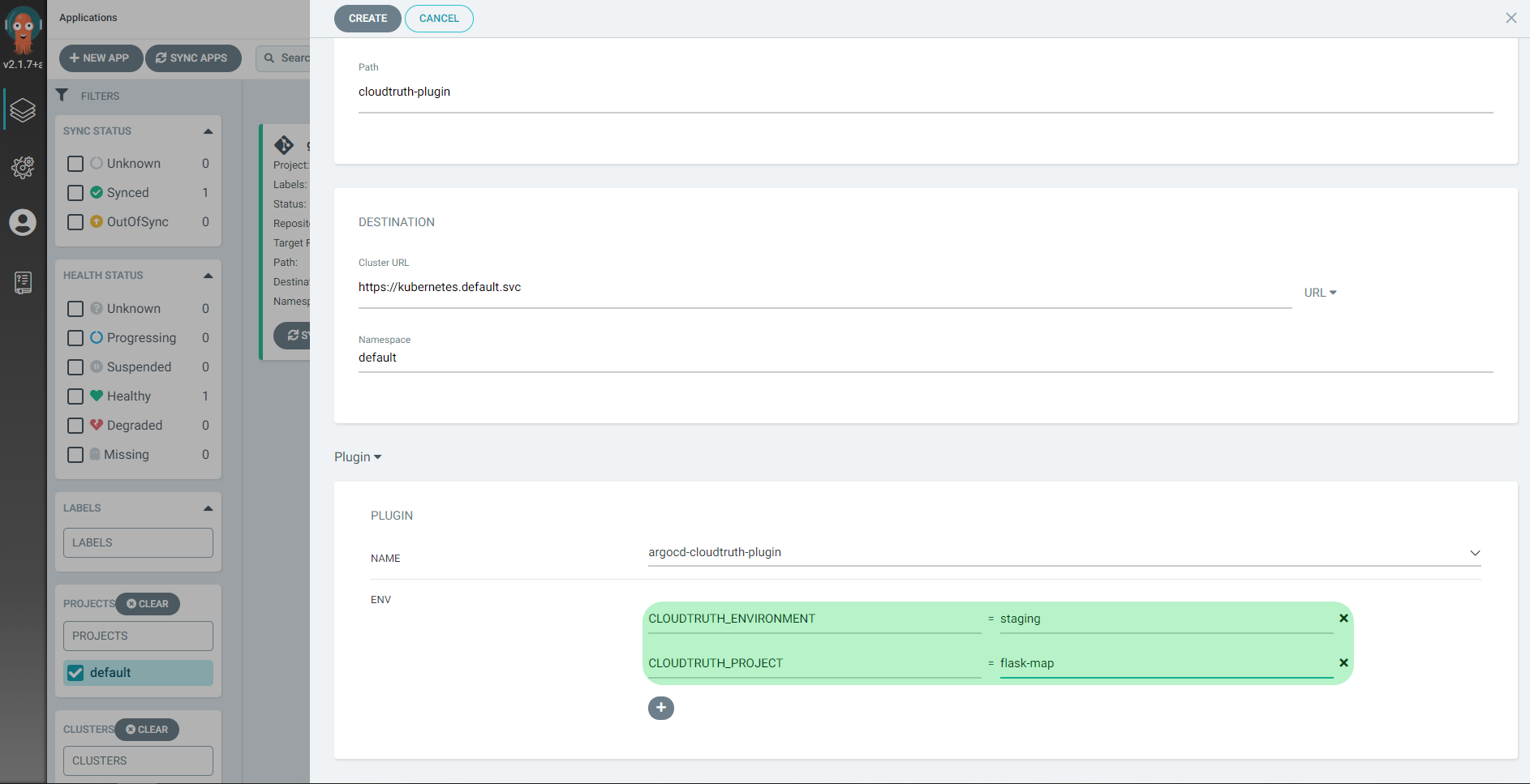 Configure Argo cd plugin variables