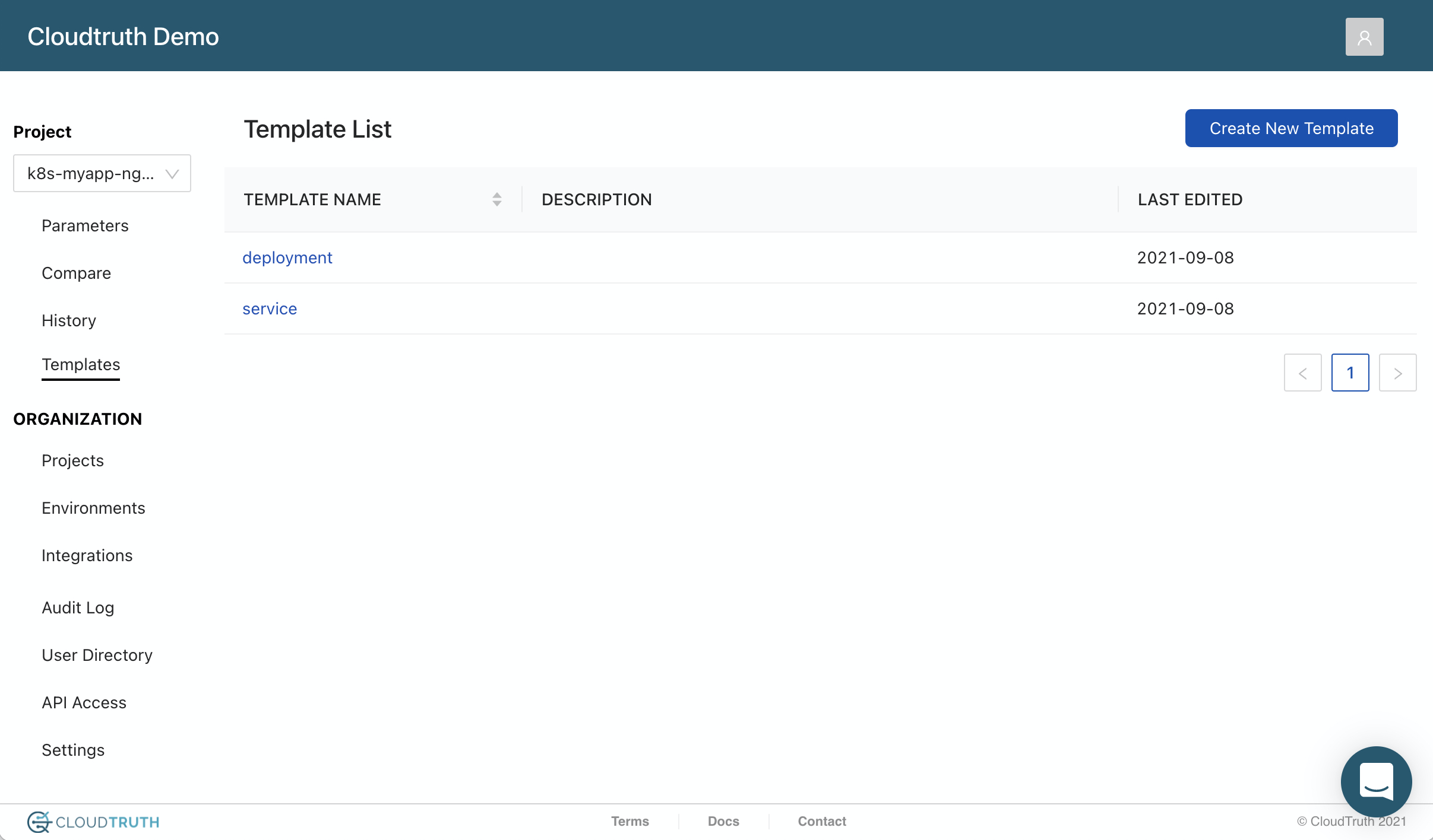 kuberenetes app templates